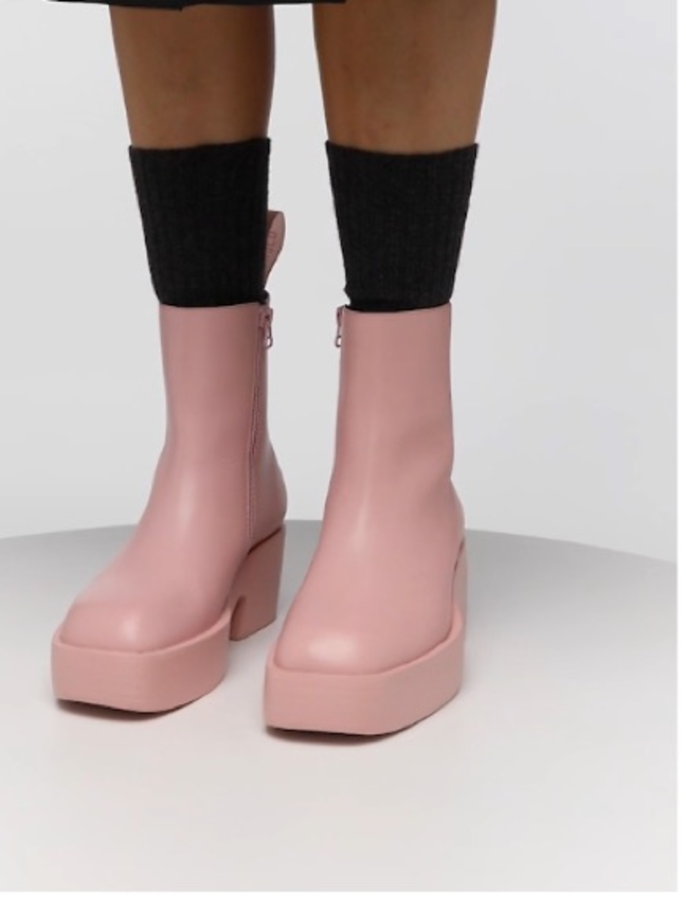 CAMPER Billie Leather Platform Ankle Boots In Rosa, Size EU38/US7.5, NWOT